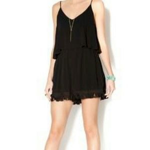 NWOT Boho Black Fringe Romper